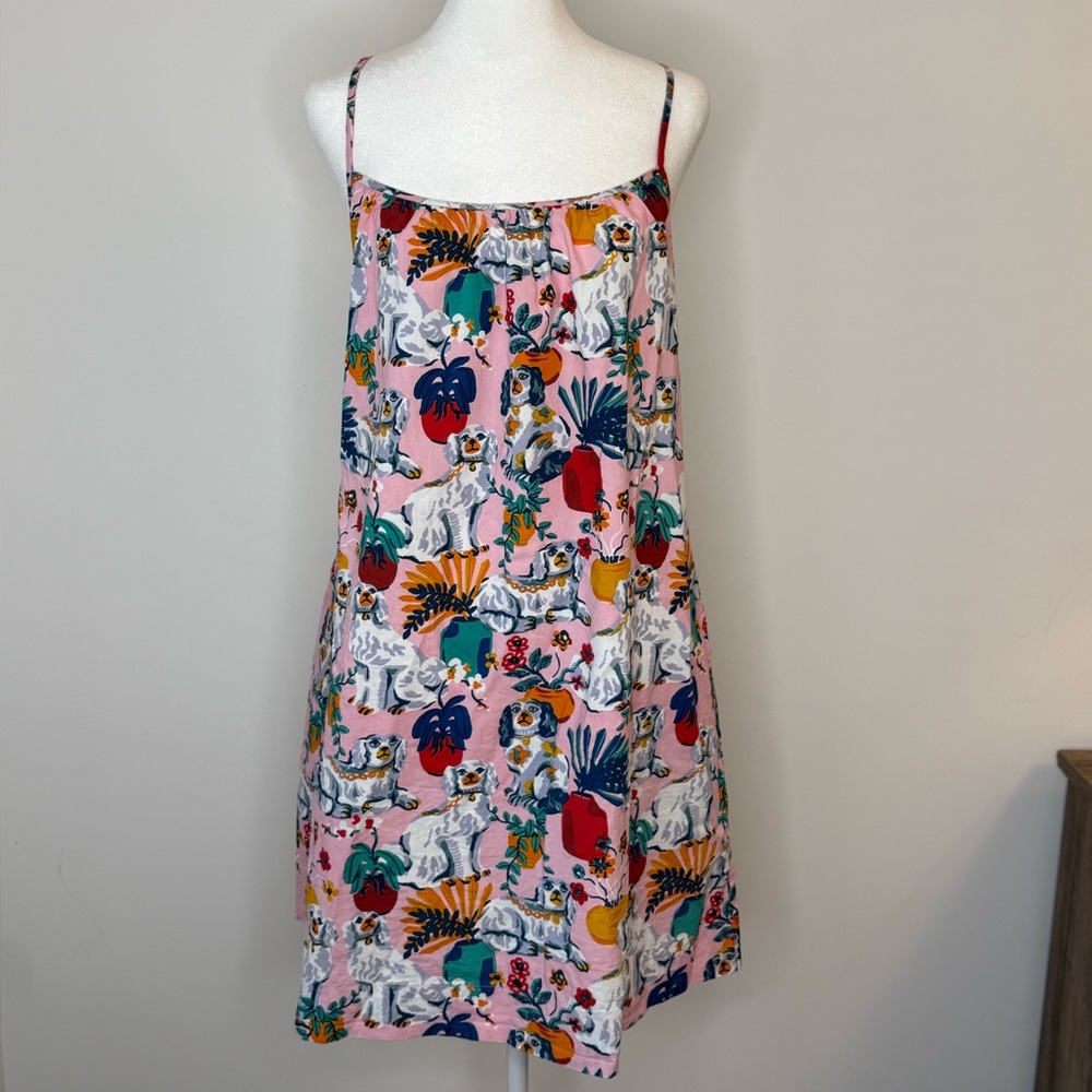 Printfresh Pink Dog Print Slip Dress